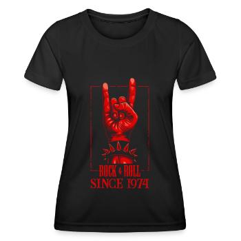Rock & Roll Since 1974 - 46. Geburtstagsgeschenk - Frauen Funktions-T-Shirt - Schwarz - Vorne - AI Model Female 172 light (172cm)