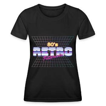 80's Retro Vintage Disco 80er Geschenk - Frauen Funktions-T-Shirt - Schwarz - Vorne - AI Model Female 172 light (172cm)