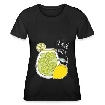 Limonade Citron Boisson Rafraîchissement estivale - T-shirt sport Femme - noir - Devant - AI Model Female 172 light (172cm)
