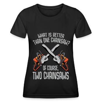 Tronçonneuses Scies en bois Scies Drôle cadeau - T-shirt sport Femme - noir - Devant - AI Model Female 172 light (172cm)