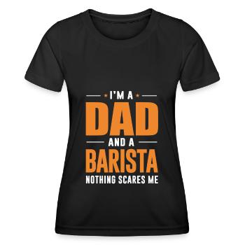 Barista Father Coffee Shop Coffee Caféine chaude - T-shirt sport Femme - noir - Devant - AI Model Female 172 light (172cm)