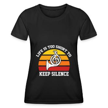 Horn Retro Concert Band Musicien de concert - T-shirt sport Femme - noir - Devant - AI Model Female 172 light (172cm)