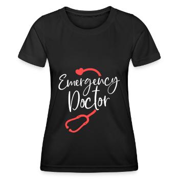 Notarzt Krankenhaus Stethoskop Arzt - Frauen Funktions-T-Shirt - Schwarz - Vorne - AI Model Female 172 light (172cm)