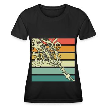 Trompete Musiker Blasinstrument Blaskapelle - Frauen Funktions-T-Shirt - Schwarz - Vorne - AI Model Female 172 light (172cm)