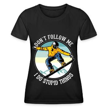 Snowboarder Wintersport Snowboard Funny saying - Women's Functional T-Shirt - black - Front - AI Model Female 172 light (172cm)