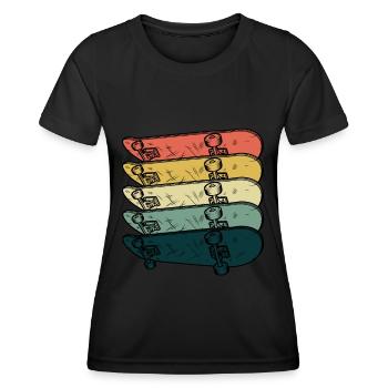 Skateboarder Skateboard Retro Skater Vintage Hobby - Women's Functional T-Shirt - black - Front - AI Model Female 172 light (172cm)