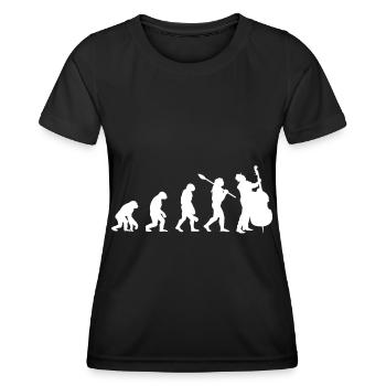 Kontrabass Streichinstrument Orchester Konzert - Frauen Funktions-T-Shirt - Schwarz - Vorne - AI Model Female 172 light (172cm)