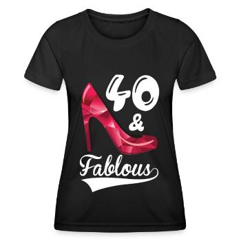40 et fabuleux 40 anniversaire 40 ans - T-shirt sport Femme - noir - Devant - AI Model Female 172 light (172cm)