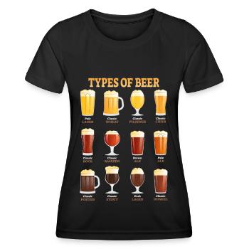 Beer brewmaster types of beer beer drinker gift - Women's Functional T-Shirt - black - Front - AI Model Female 172 light (172cm)