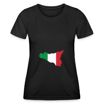 Sicile - T-shirt sport Femme - noir - Devant - AI Model Female 172 light (172cm)