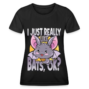 Je suis Juste Really Like Bats, d’accord ? Les amoureux de la chauve-souris - T-shirt sport Femme - noir - Devant - AI Model Female 172 light (172cm)