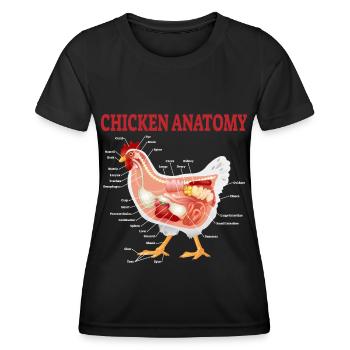 Poulets anatomie poulets éleveurs de poulets cadeau - T-shirt sport Femme - noir - Devant - AI Model Female 172 light (172cm)