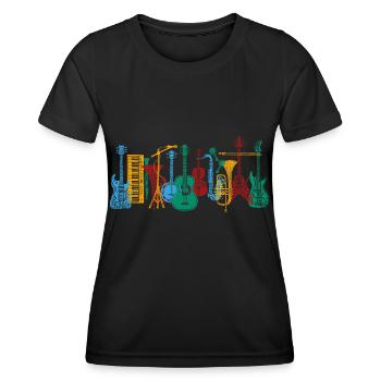 Vintage Instrumente Retro Musikinstrumente - Frauen Funktions-T-Shirt - Schwarz - Vorne - AI Model Female 172 light (172cm)