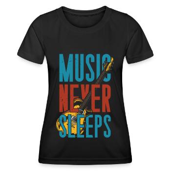 Vintage Rock Guitar Guitarist Electric Guitar Bassist - Women's Functional T-Shirt - black - Front - AI Model Female 172 light (172cm)