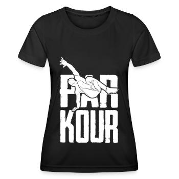Parkour culture corporelle Outdoor Workout - T-shirt sport Femme - noir - Devant - AI Model Female 172 light (172cm)