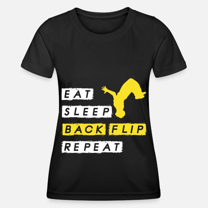 Parkour Backflip Athlete Workout Training - Women's Functional T-Shirt - black