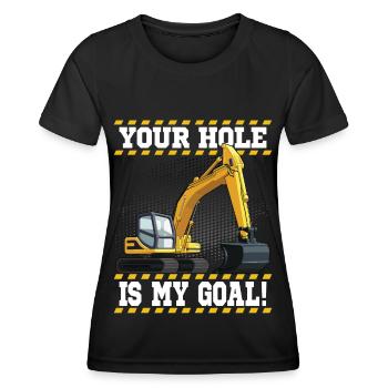 Pelleteuse mécanicien travail métier Travaux de construction - T-shirt sport Femme - noir - Devant - AI Model Female 172 light (172cm)