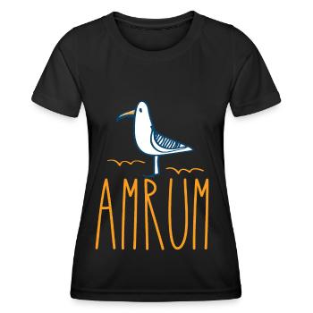 Amrum Möwe Moin mer des Wadden île - T-shirt sport Femme - noir - Devant - AI Model Female 172 light (172cm)
