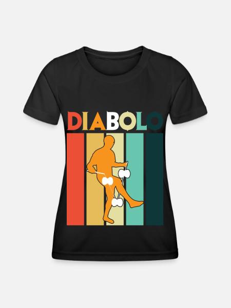 Diabolo Spielgerät Schulsport Jongleur - Frauen Funktions-T-Shirt - Schwarz