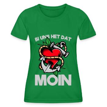 North German Sayings North Sea Gift - Women's Functional T-Shirt - kelly green - Front - AI Model Female 172 dark (172cm)