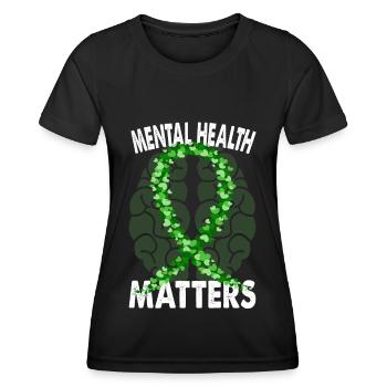 Santé mentale - Mental Health Matters - T-shirt sport Femme - noir - Devant - AI Model Female 172 light (172cm)