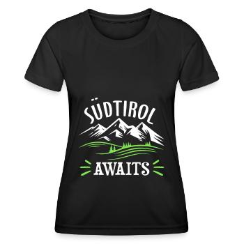 Südtirol Berge Italien Winterurlaub Wandern - Frauen Funktions-T-Shirt - Schwarz - Vorne - AI Model Female 172 light (172cm)