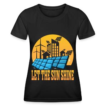 Lass Die Sonne Scheinen Solar Erneuerbare Energie - Frauen Funktions-T-Shirt - Schwarz - Vorne - AI Model Female 172 light (172cm)