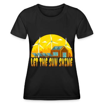 Lass Die Sonne Scheinen Solar Erneuerbare Energie - Frauen Funktions-T-Shirt - Schwarz - Vorne - AI Model Female 172 light (172cm)