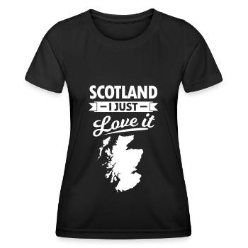 Ecosse Carte Angleterre Amour Edimbourg - T-shirt sport Femme - noir - Devant - AI Model Female 172 light (172cm)