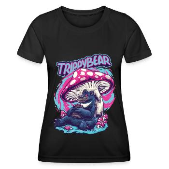 Magic Mushrooms Psychédélique Funny Trippybear - T-shirt sport Femme - noir - Devant - AI Model Female 172 light (172cm)