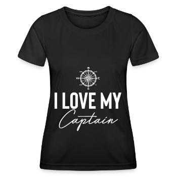 Capitaine nautiker boussole skipper bateau - T-shirt sport Femme - noir - Devant - AI Model Female 172 light (172cm)