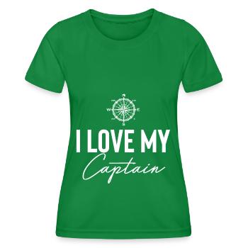 Captain Nautical Compass Skipper Bootsmann - Women's Functional T-Shirt - kelly green - Front - AI Model Female 172 dark (172cm)