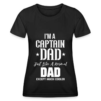 Kapitän Vater Yacht Schifffahrt Nautiker Segler - Frauen Funktions-T-Shirt - Schwarz - Vorne - AI Model Female 172 light (172cm)