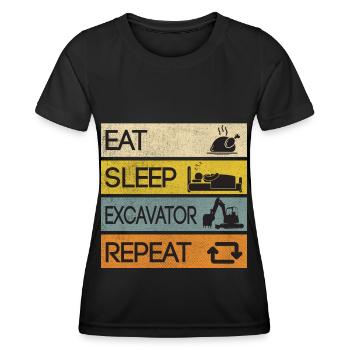 Pelles de chantier Dragage Repeat - T-shirt sport Femme - noir - Devant - AI Model Female 172 light (172cm)