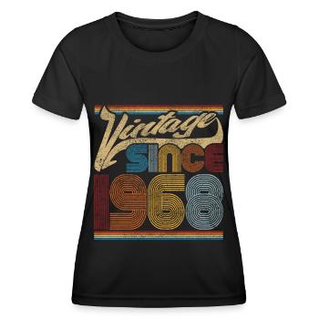 Vintage 1968 - Gift for 53rd Birthday - Women's Functional T-Shirt - black - Front - AI Model Female 172 light (172cm)