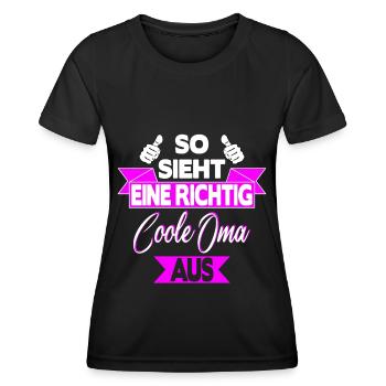 So sieht eine richtig coole Oma aus - Frauen Funktions-T-Shirt - Schwarz - Vorne - AI Model Female 172 light (172cm)