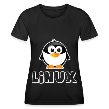 Linux Geek Penguin Lifestyle IT Geek - Women's Functional T-Shirt - black - Front - AI Model Female 172 light (172cm)