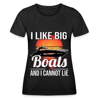 Yacht Boat Owner Boat Powerboat Motor yacht - Women's Functional T-Shirt - black - Front - AI Model Female 172 light (172cm)
