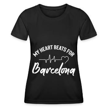 Barcelona Heartbeat Spain Spanish Spanish - Women's Functional T-Shirt - black - Front - AI Model Female 172 light (172cm)