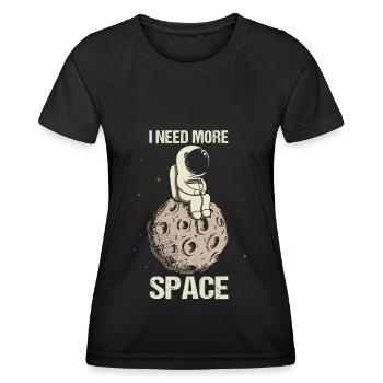 Astronaut Lune Need More Space Space - T-shirt sport Femme - noir - Devant - AI Model Female 172 light (172cm)