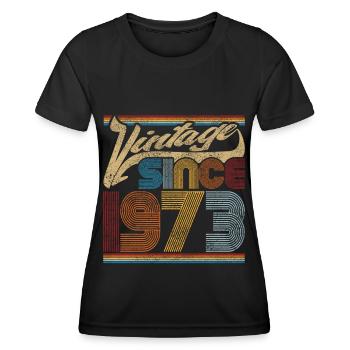 Vintage Since 1973 - Cadeau pour le 48e anniversaire - T-shirt sport Femme - noir - Devant - AI Model Female 172 light (172cm)