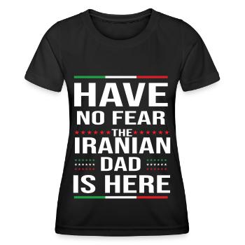 Iran père Iran Enseign - T-shirt sport Femme - noir - Devant - AI Model Female 172 light (172cm)