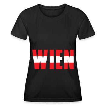 Vienne Autriche drapeau pays d’origine - T-shirt sport Femme - noir - Devant - AI Model Female 172 light (172cm)