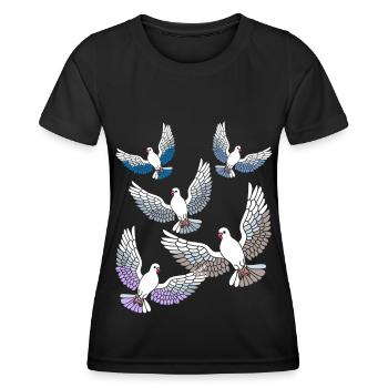 Friedenstauben Tauben Taube Züchter Zucht Vögel - Frauen Funktions-T-Shirt - Schwarz - Vorne - AI Model Female 172 light (172cm)