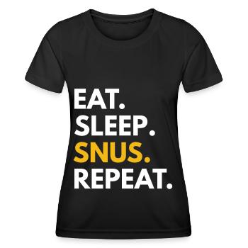Snus Tabak Nikotin Schweden - Frauen Funktions-T-Shirt - Schwarz - Vorne - AI Model Female 172 light (172cm)