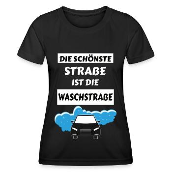 Autowaschen lustige Designs witziger Spruch tuning - Frauen Funktions-T-Shirt - Schwarz - Vorne - AI Model Female 172 light (172cm)