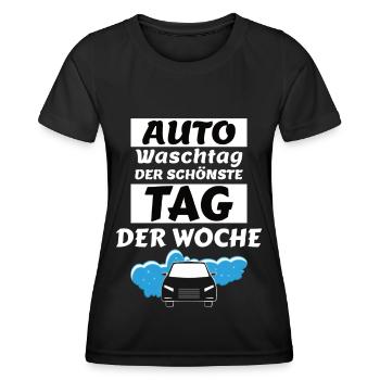auto waschtag - Frauen Funktions-T-Shirt - Schwarz - Vorne - AI Model Female 172 light (172cm)