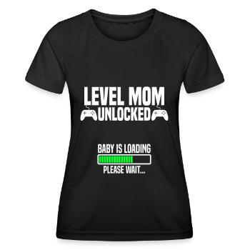 Level Mom unlocked - Frauen Funktions-T-Shirt - Schwarz - Vorne - AI Model Female 172 light (172cm)