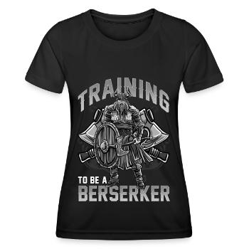 Wikinger Berserker Nordmänner Thor Odin Viking - Frauen Funktions-T-Shirt - Schwarz - Vorne - AI Model Female 172 light (172cm)
