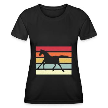 Rayures de cheval - T-shirt sport Femme - noir - Devant - AI Model Female 172 light (172cm)